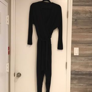 Zara black jersey jumpsuit size m